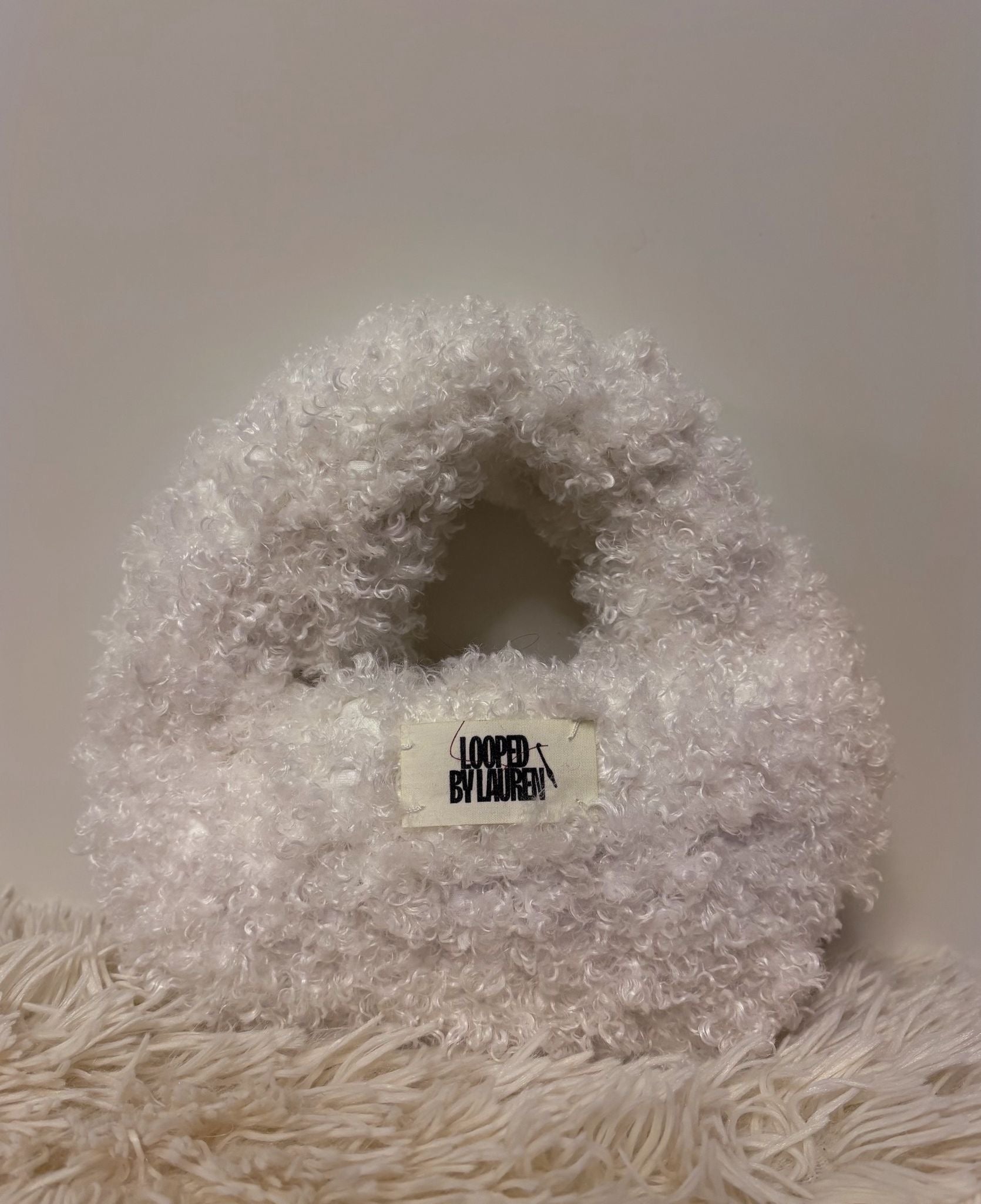 The Kara Bag - White Fluffy