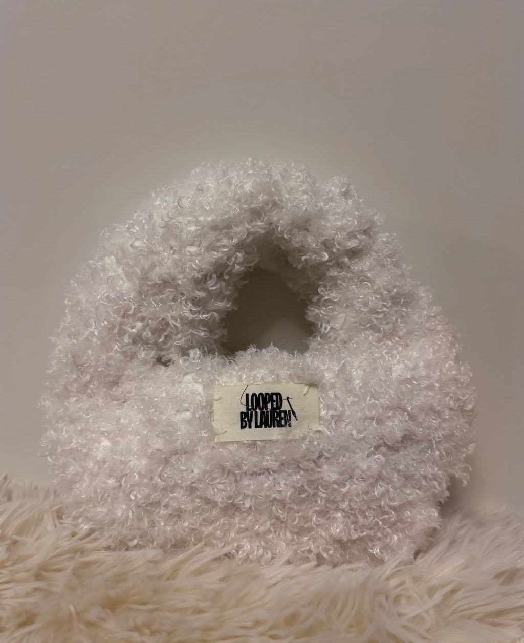 The Kara Bag - White Fluffy