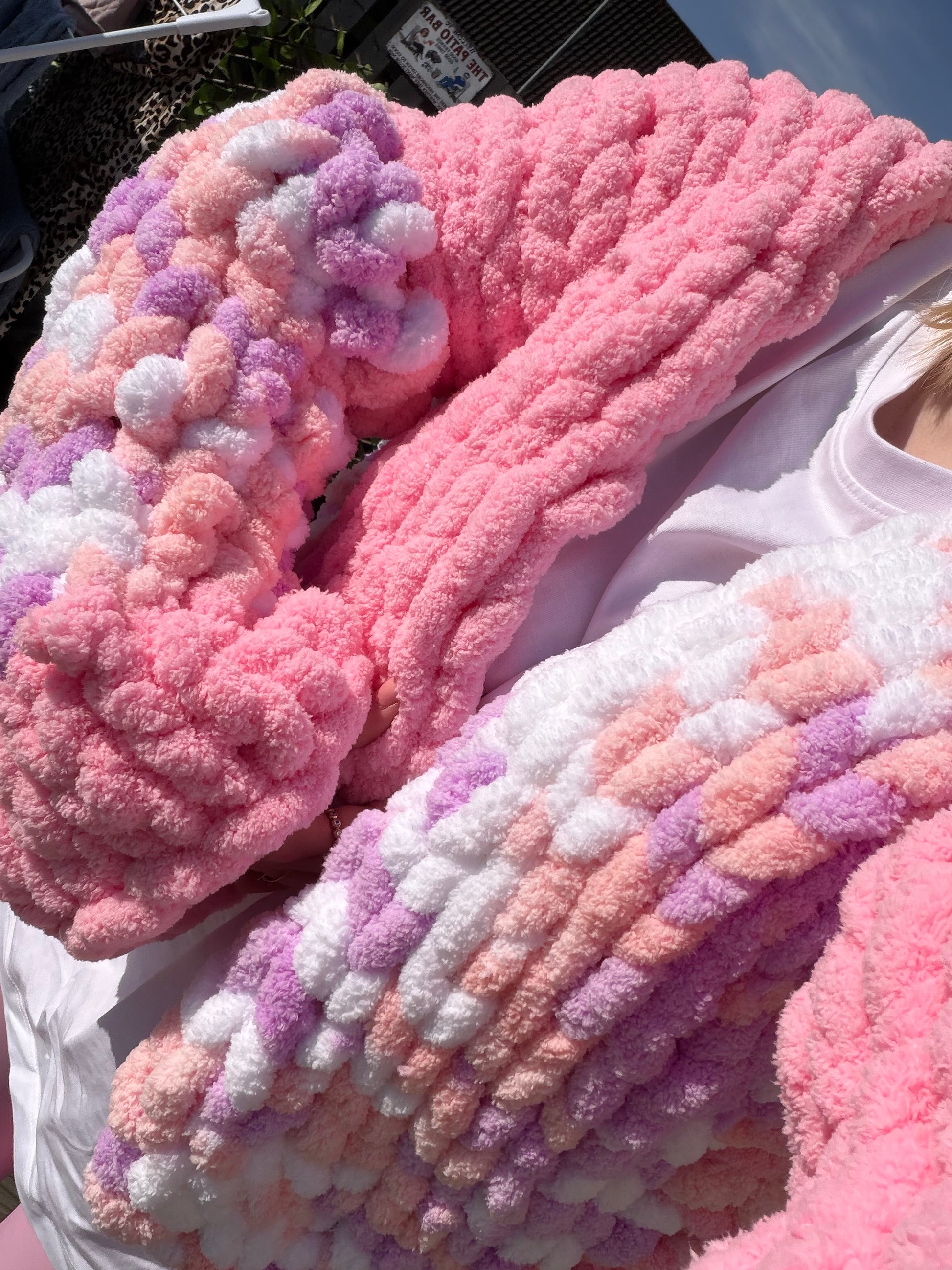 Chunky Knit Cardigan - Pink Tones