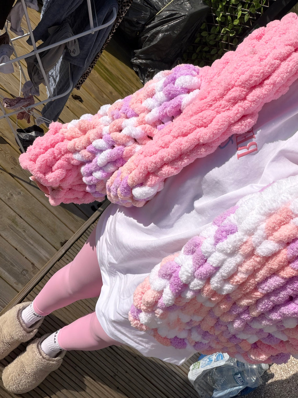 Chunky Knit Cardigan - Pink Tones
